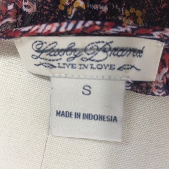 Lucky Brand Boho Tassel Paisley Peasant Blouse - Picture 6 of 6